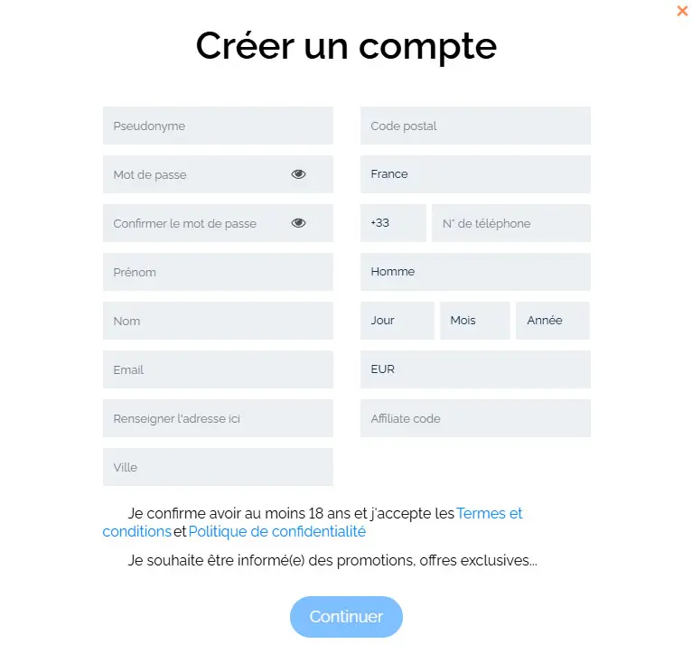 Processus d'inscription PLEDOO CASINO